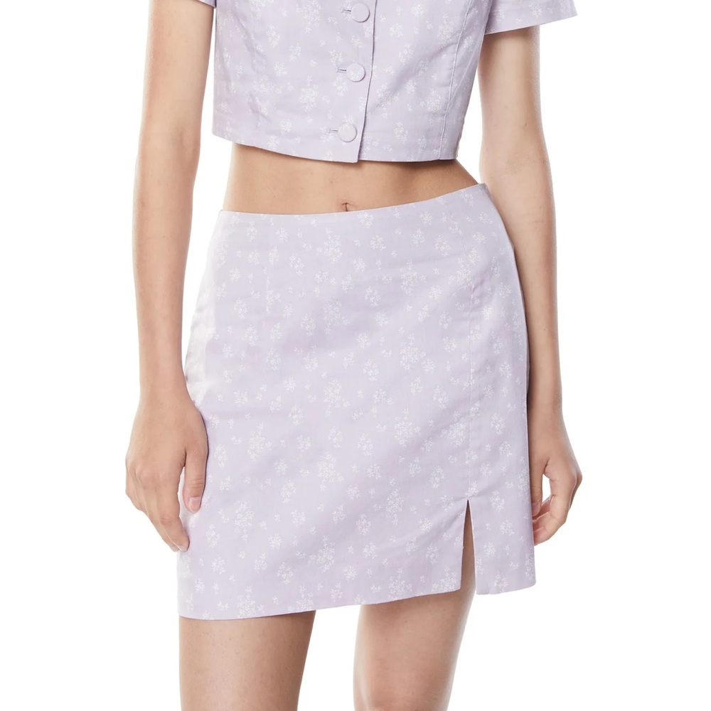 Oak + Fort lilac floral skirt